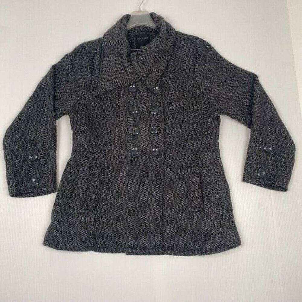 Women therapy by Lane Crawford Size 3X Gray Coat Collar Big Buttons Pockets Wool